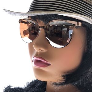 Banana Republic Gold Cat Eye Aviator Thin Arm Yellow Tint